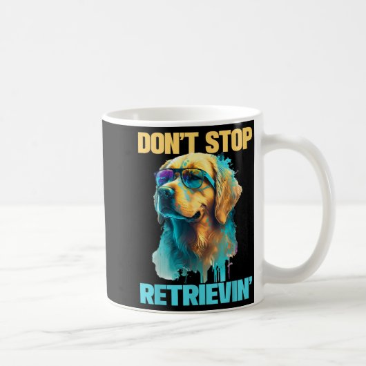 Don't Stop Retrievin - Retro Golden Retriever Dog  コーヒーマグカップ (右)