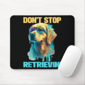 Don't Stop Retrievin - Retro Golden Retriever Dog マウスパッド (マウス)