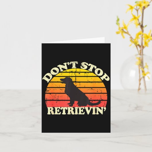 Don't Stop Retrieving Retro Golden Retriever Mom D カード (黄色い花)