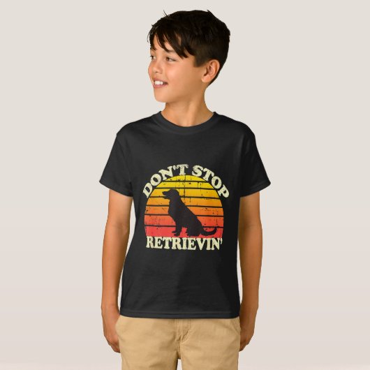 Don't Stop Retrieving Retro Golden Retriever Mom D Tシャツ (正面フル)
