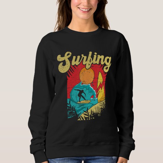 Don't Stop Surfing Extreme Sports Sea Waves Surfer スウェットシャツ (正面)