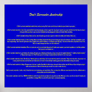Don't Surrender Leadership - Customized ポスター