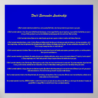 Don't Surrender Leadership - Customized ポスター