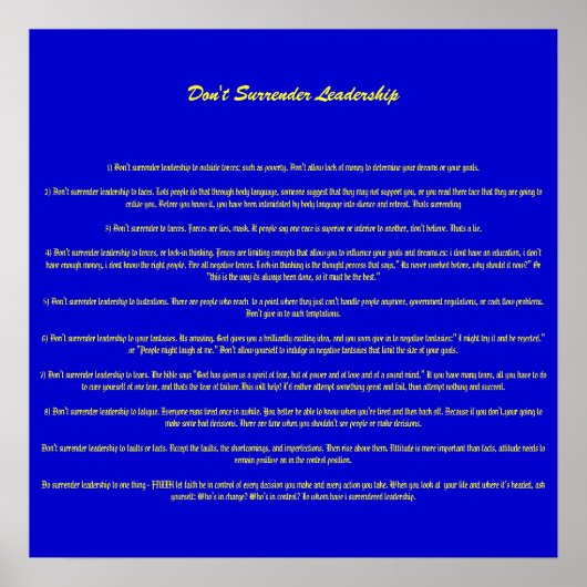 Don't Surrender Leadership - Customized ポスター (正面)