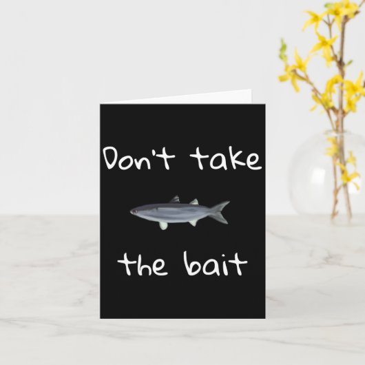 Dont Take The Bait Mullet Fish Artwork Painting  カード (黄色い花)