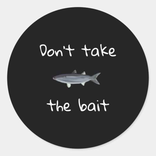 Dont Take The Bait Mullet Fish Artwork Painting  ラウンドシール (正面)
