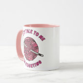 Don't talk to me I'm counting funny crochet  マグカップ (正面左)