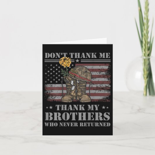 Don't Thank Me Veteran Thank My Brothers Quote Bac カード (正面)