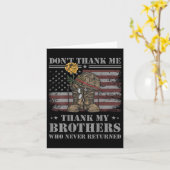 Don't Thank Me Veteran Thank My Brothers Quote Bac カード (黄色い花)