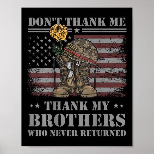 Don't Thank Me Veteran Thank My Brothers Quote Bac ポスター (正面)