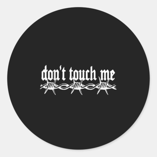 Don't Touch Me Barbed Wire Introvert Art Tattoo St ラウンドシール (正面)