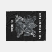 Don't Touch Me Kitten I'm Edging Wolfs Design フリースブランケット (正面(横))