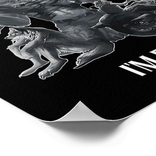 Don't Touch Me Kitten I'm Edging Wolfs Design  ポスター (角)