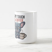 Don't Touch My Coffee Blue Frenchie Design コーヒーマグカップ (中央)