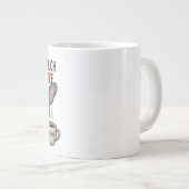 Don't Touch My Coffee Blue Frenchie Design ジャンボコーヒーマグカップ (正面右)