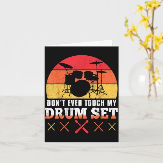 Dont Touch My Drums Shirt Funny Drumming Drummer  カード (黄色い花)