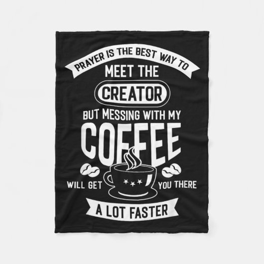 Don't Touch My Morning Coffee Funny Caffeine Quote フリースブランケット (正面)
