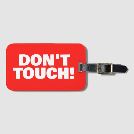 Don't Touch Warning custom red suitcase ラゲッジタグ (正面横)