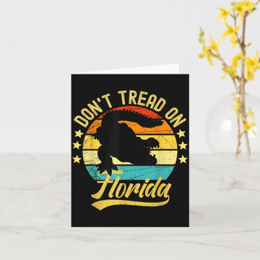 Don't Tread On Florida Alligator  カード (黄色い花)