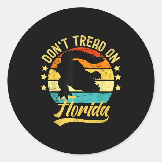 Don't Tread On Florida Alligator  ラウンドシール (正面)