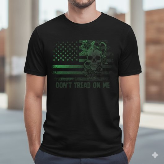 Don't Tread On Me ガズデン旗 ブラックTシャツ Tシャツ