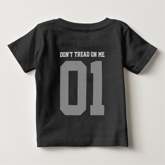 Don't tread on me ガズデン フラッグ 黒 黄色 ベビーTシャツ (裏面)