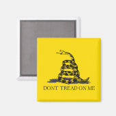 Don't tread on me ガズデン フラッグ 黒 黄色 マグネット (正面/裏面)