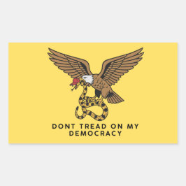 Don't tread on my democracy 長方形シール