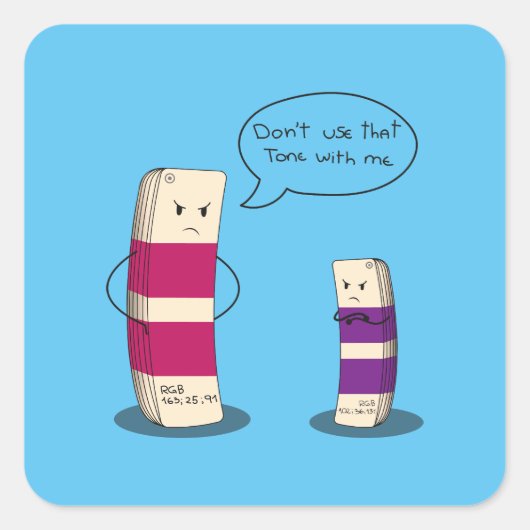 Dont use that tone with me - Graphic design meme スクエアシール (正面)