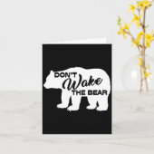 Don't Wake The Bear Funny Bear Silhouette Graphic  カード (黄色い花)