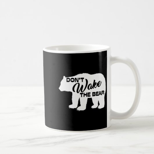 Don't Wake The Bear Funny Bear Silhouette Graphic  コーヒーマグカップ (右)