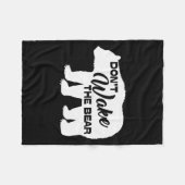 Don't Wake The Bear Funny Bear Silhouette Graphic  フリースブランケット (正面(横))