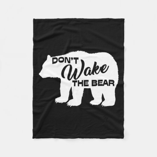 Don't Wake The Bear Funny Bear Silhouette Graphic フリースブランケット (正面)