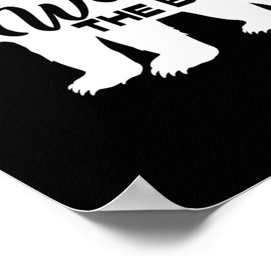 Don't Wake The Bear Funny Bear Silhouette Graphic  ポスター (角)