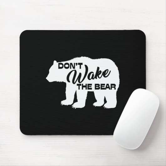 Don't Wake The Bear Funny Bear Silhouette Graphic マウスパッド (マウス)