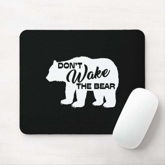 Don't Wake The Bear Funny Bear Silhouette Graphic  マウスパッド (マウス)