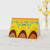 Don't worryハッピーアートプリントデザイン カード (黄色い花)