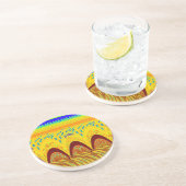 Don't worryハッピーアートプリントデザイン コースター (側面)