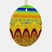 Don't worryハッピーアートプリントデザイン セラミックオーナメント (右)