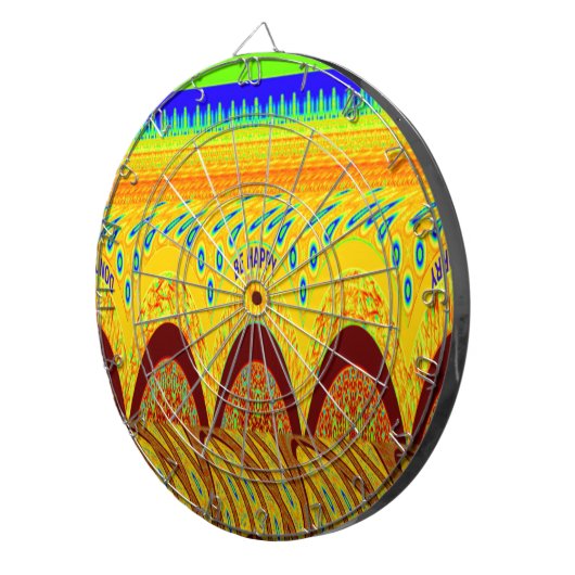 Don't worryハッピーアートプリントデザイン ダーツボード (正面右)