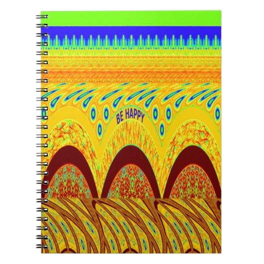 Don't worryハッピーアートプリントデザイン ノートブック (正面)