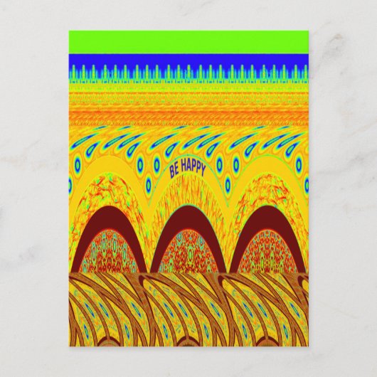 Don't worryハッピーアートプリントデザイン ポストカード (正面)