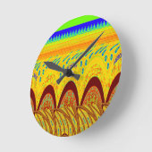 Don't worryハッピーアートプリントデザイン ラウンド壁時計 (傾斜)