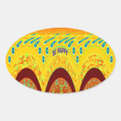 Don't worryハッピーアートプリントデザイン 楕円形シール (正面)