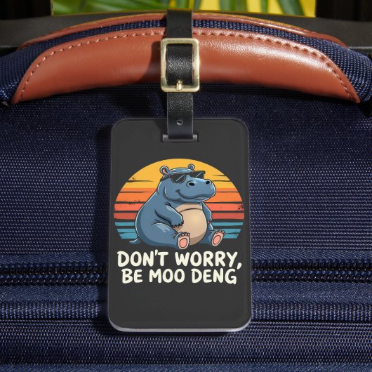 Don't worryベモーデンベビーピグミーヒッポレトロ ラゲッジタグ (正面インサイチュ2)