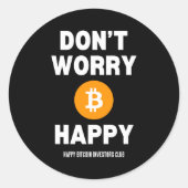 Dont Worry B Itcoin Happy  ラウンドシール (正面)