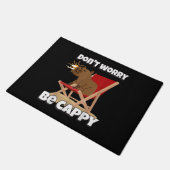 Don't Worry Be Cappy, Cute Capybara Gift Animal  ドアマット (アングル)