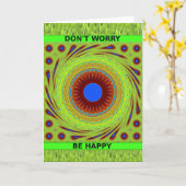 Don't Worry Be Happy アートプリント カード (黄色い花)