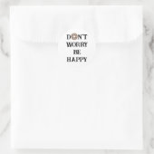 Don't Worry Be Happy タイポグラフィステッカー ラウンドシール (バッグ)