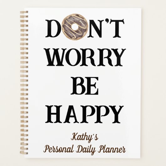 Don't Worry Be Happy タイポグラフィープランナー プランナー手帳 (正面)